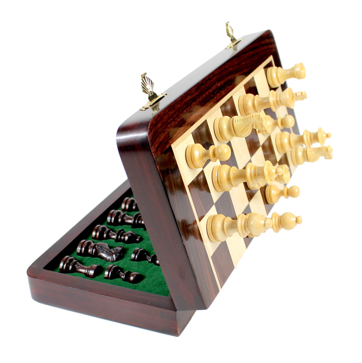 Each Chess piece is fitted with a powerful magnet at the bottom.